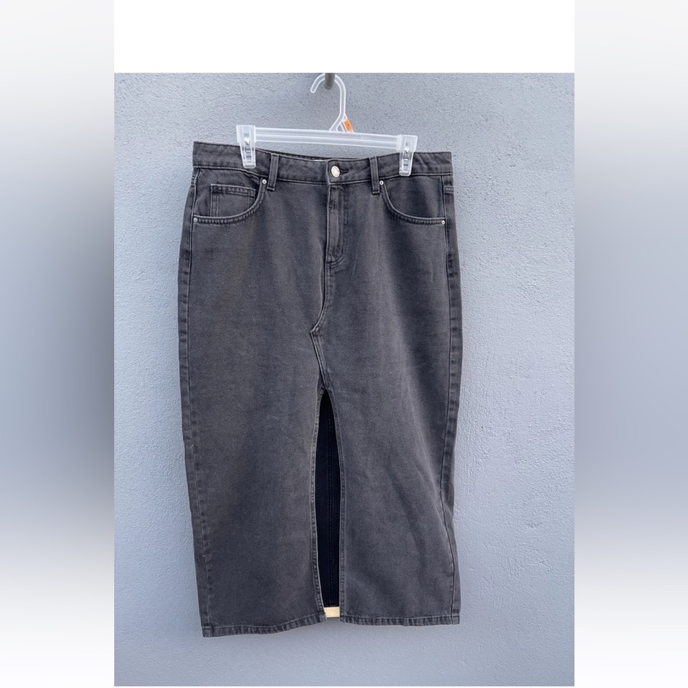 Cotton:On Women's Bailey Denim Maxi Skirt with Slit Graphite Black - Picture 1 of 11